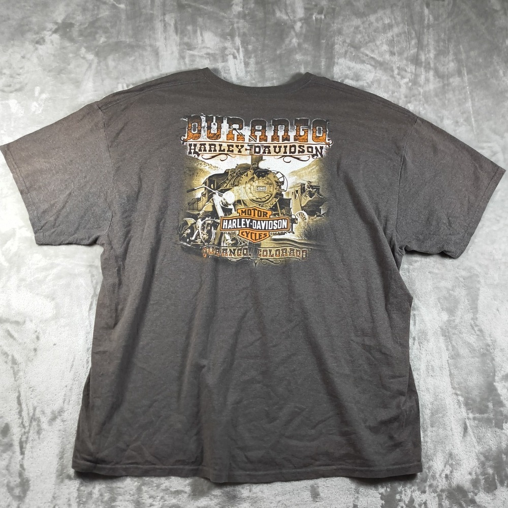 Harley Davidson Shirt Men 3XL Durango Colorado Locomotive Train Biker Motorcycle
